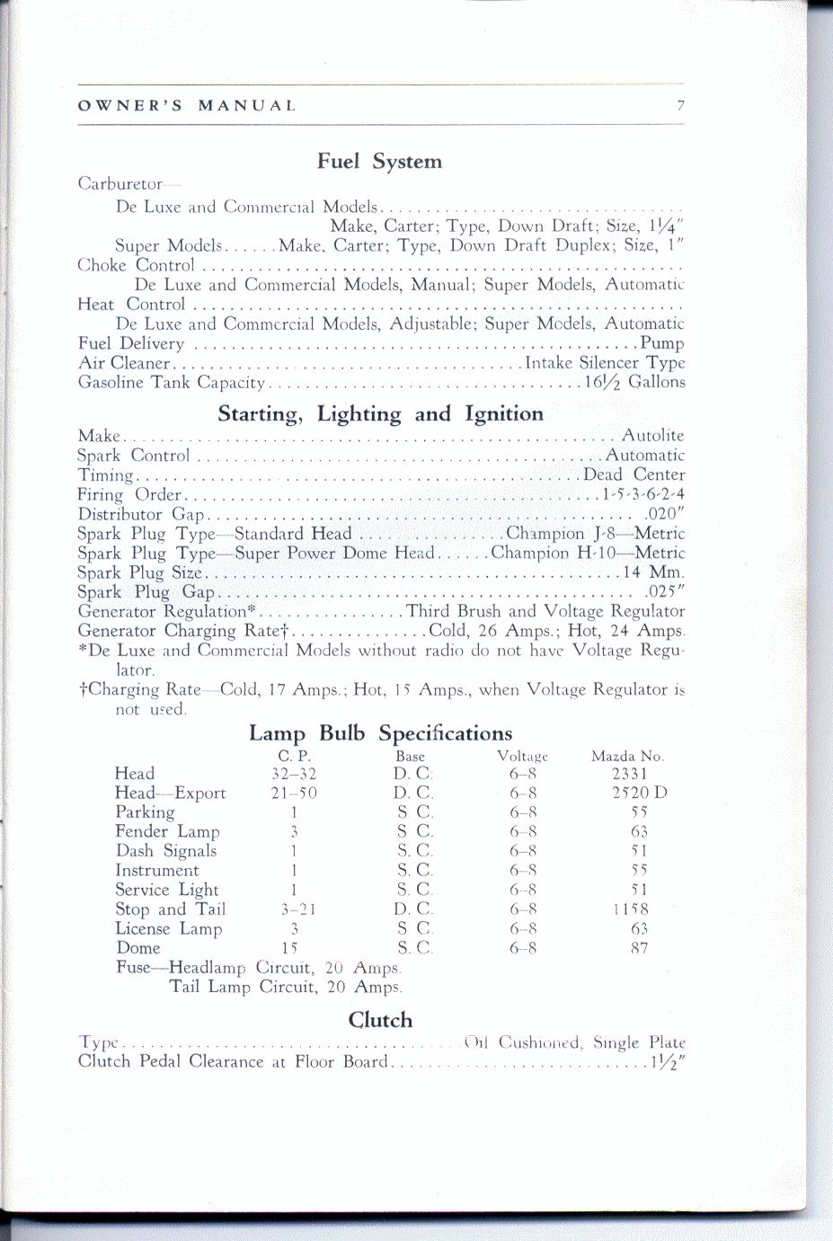 1937 Hudson Terraplane Owners Manual Page 17